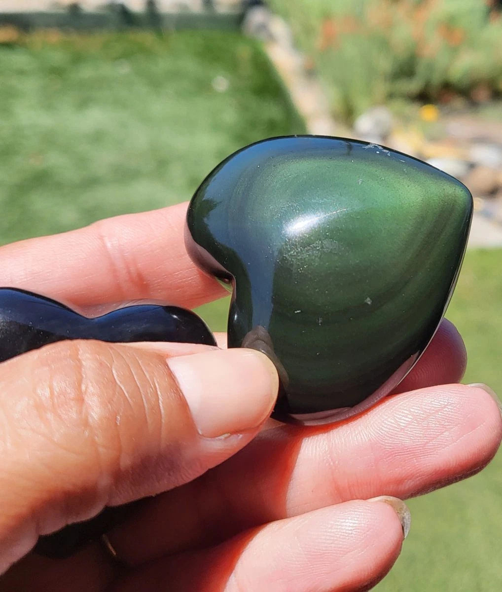 Hot Sell Naturalc Rainbow Obsidian Heart-shaped Gem Quartz Crystal Mineral