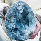 1kg and 3kg Large Blue Celestite Raw Stone Geodes Raw Stone Semi Precious Celestite Geode Cluster Egg Heart