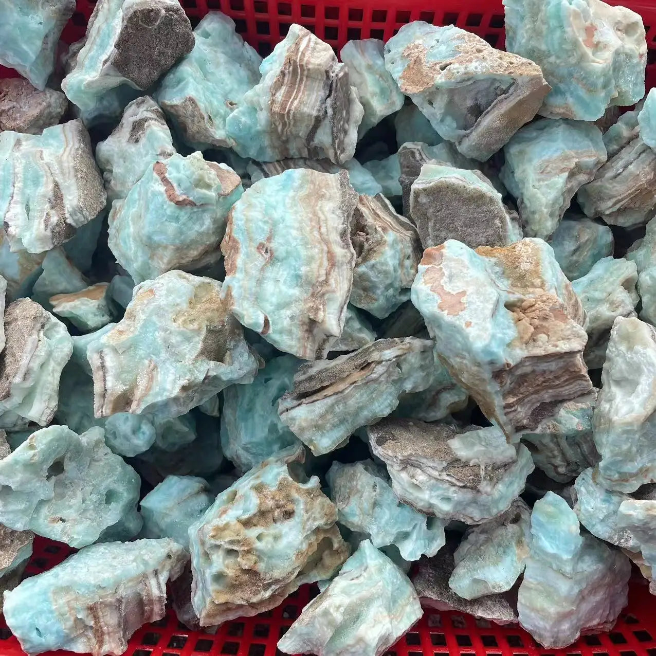 Natural Caribbean Calcite Raw Stone, Mixed Selection
