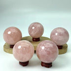55mm Natural Rose Quartz Crystal Sphere Polished Pink Crystal Ball for Wedding Room Ornament Stone