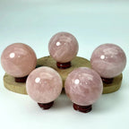 55mm Natural Rose Quartz Crystal Sphere Polished Pink Crystal Ball for Wedding Room Ornament Stone