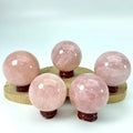 55mm Natural Rose Quartz Crystal Sphere Polished Pink Crystal Ball for Wedding Room Ornament Stone - Standard
