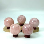 55mm Natural Rose Quartz Crystal Sphere Polished Pink Crystal Ball for Wedding Room Ornament Stone