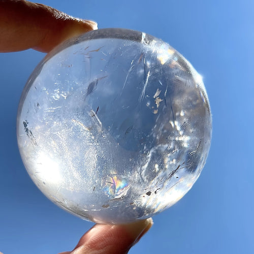 6.5-7cm Natural Polished Crystal Ball Stone With Rainbow Clear Quartz Sphere for Home Decoration