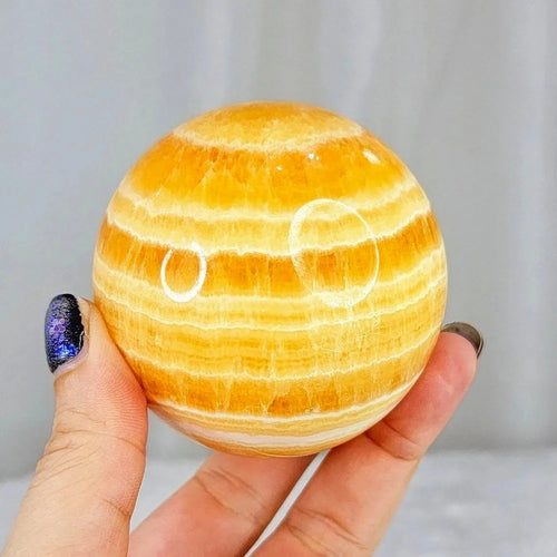 6-6.5cm Weird Stuff Sphere Crystal Crafts Gift Real Crystals Stones and Crystals Honey Yellow Calcite Sphere