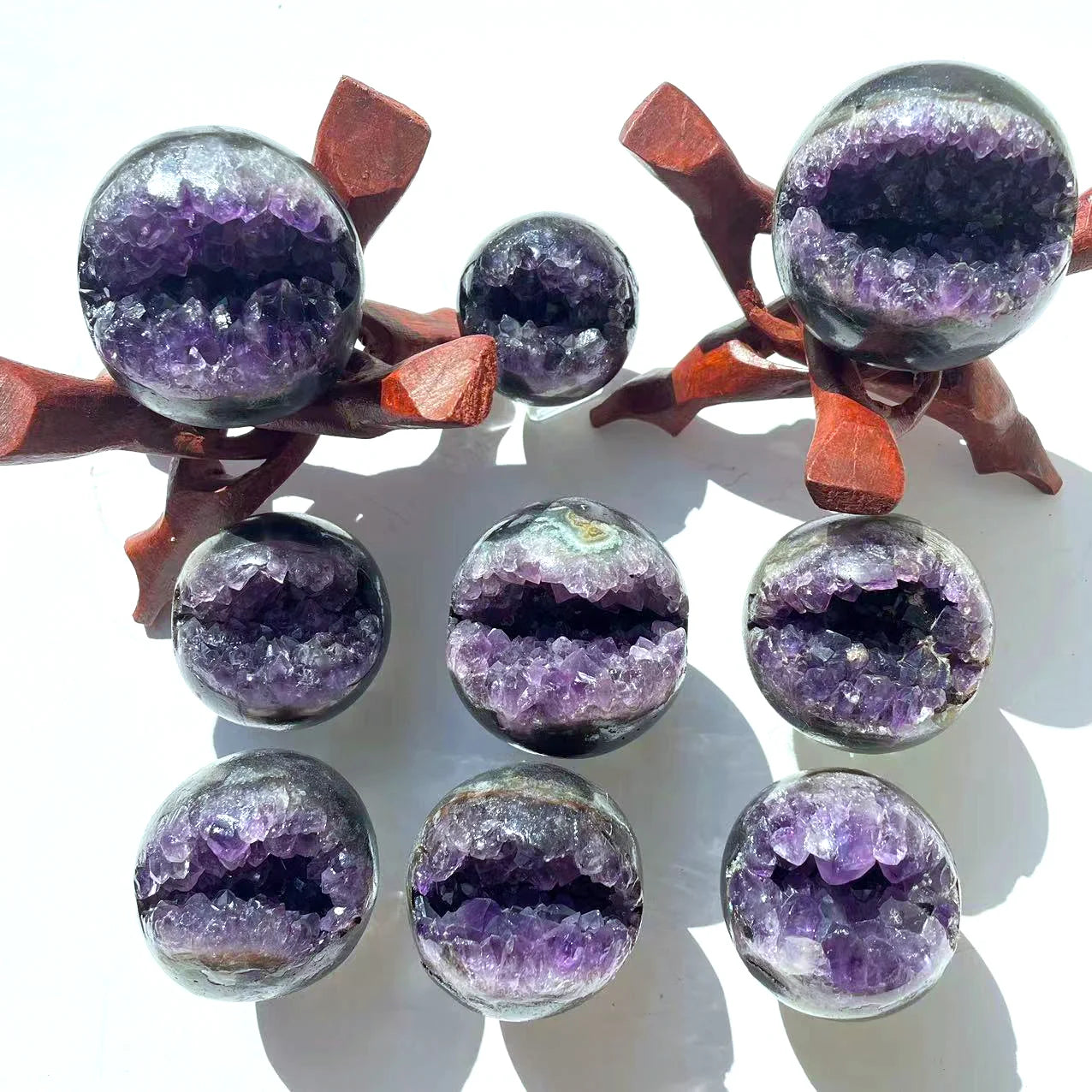 6cm Direct Natural Crystals Stone Sphere Druzy Geode Amethyst Quartz Crystal Ball Sphere