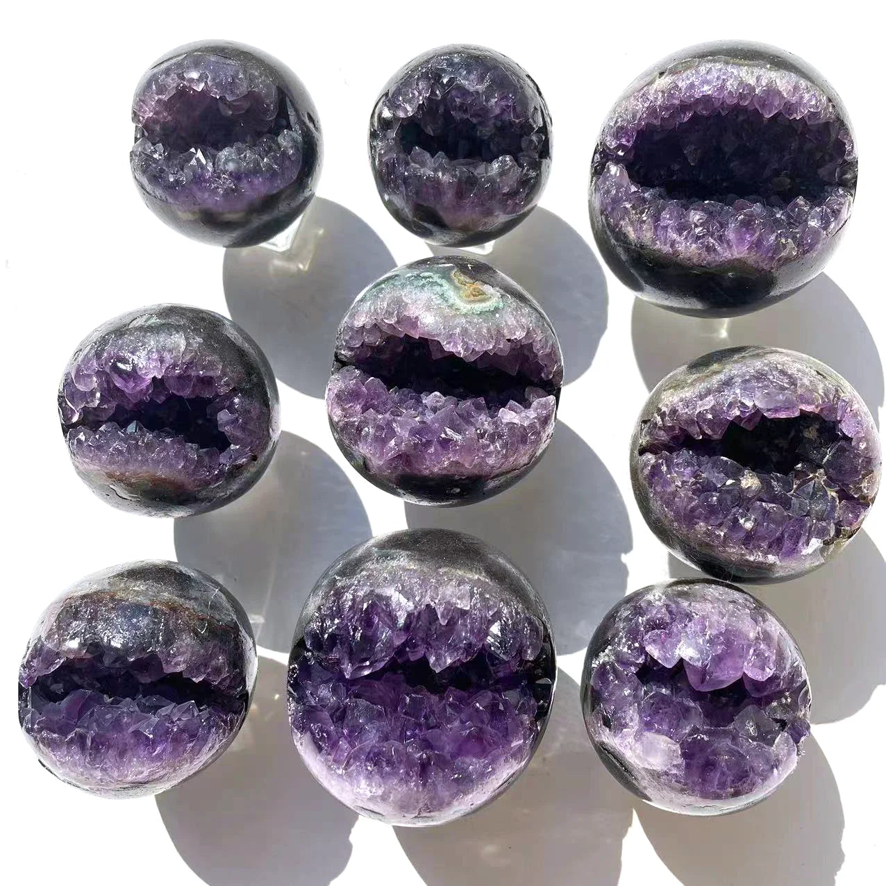 6cm Direct Natural Crystals Stone Sphere Druzy Geode Amethyst Quartz Crystal Ball Sphere