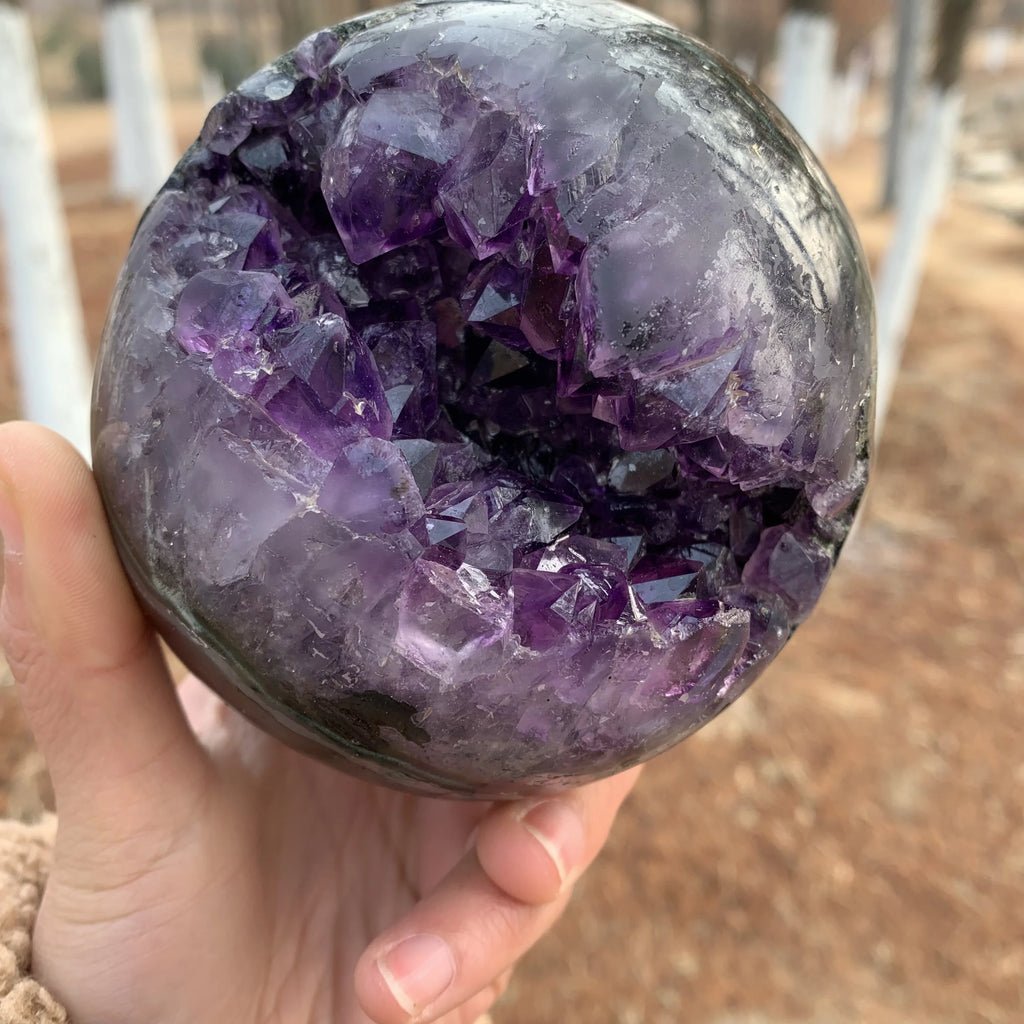 Natural Crystal Geode Sphere