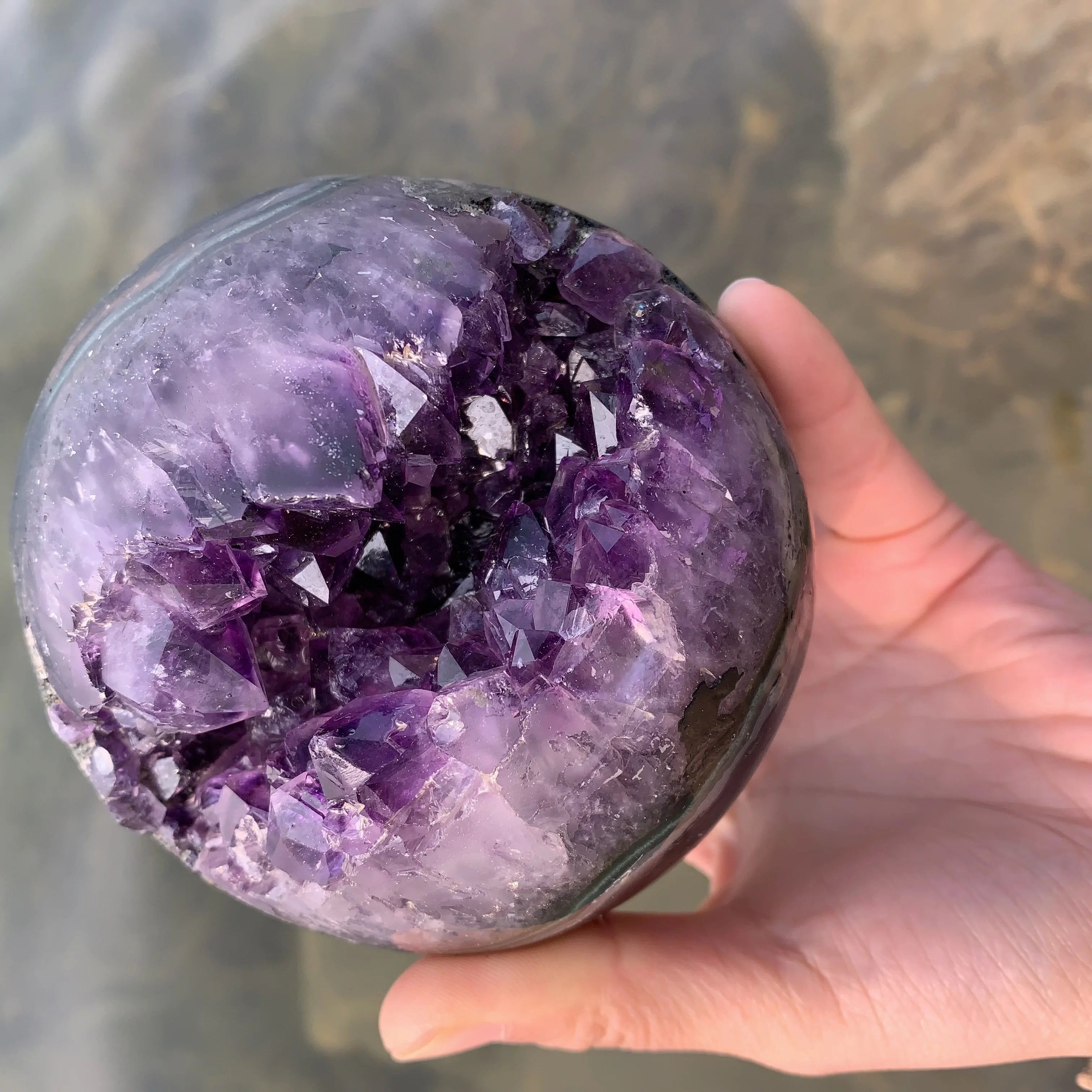 Natural Crystal Geode Sphere