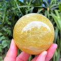 7-7.5cm Glorious Yellow Raw Quartz Crystal Sphere Gifts Citrine Ball for Decoration
