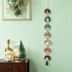 7 Tree of Life Crystal Suncatcher Handmade Natural Gemstone Hanging Garland Wall Decor Decor