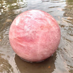 8.5-9cm Rose Quartz Pink Crystal Sphere Natural Crystal Natural Rose Quartz Crystal Ball Sphere for Decor