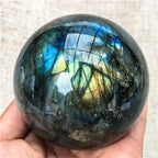 9-10CM Blue Flash Labradorite Sphere Hand Polished Natural Crystal Gemstone Sphere Ball for Decor