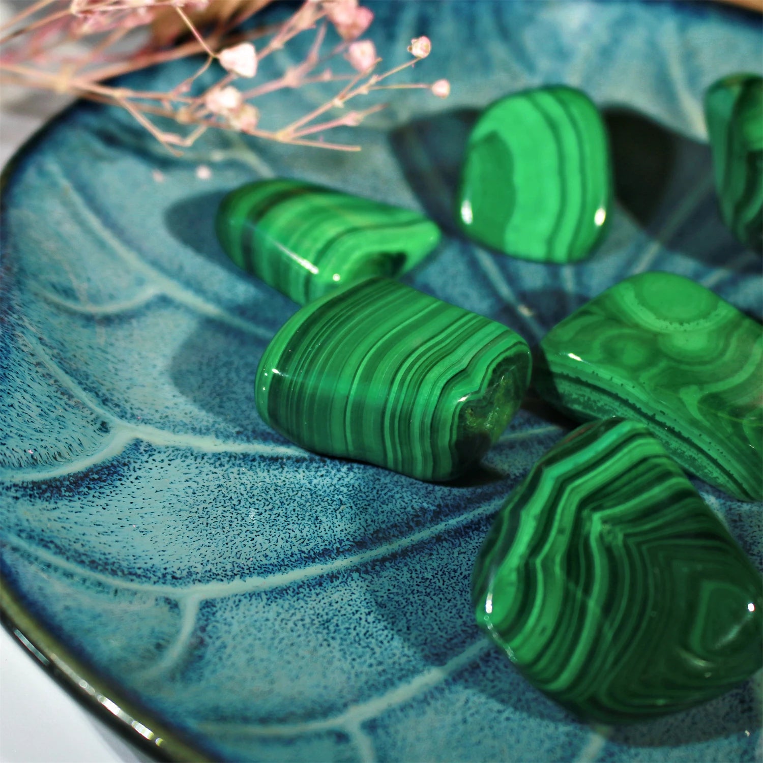 Natural Polished Crystals Stone Malachite Tumble for Home Decor