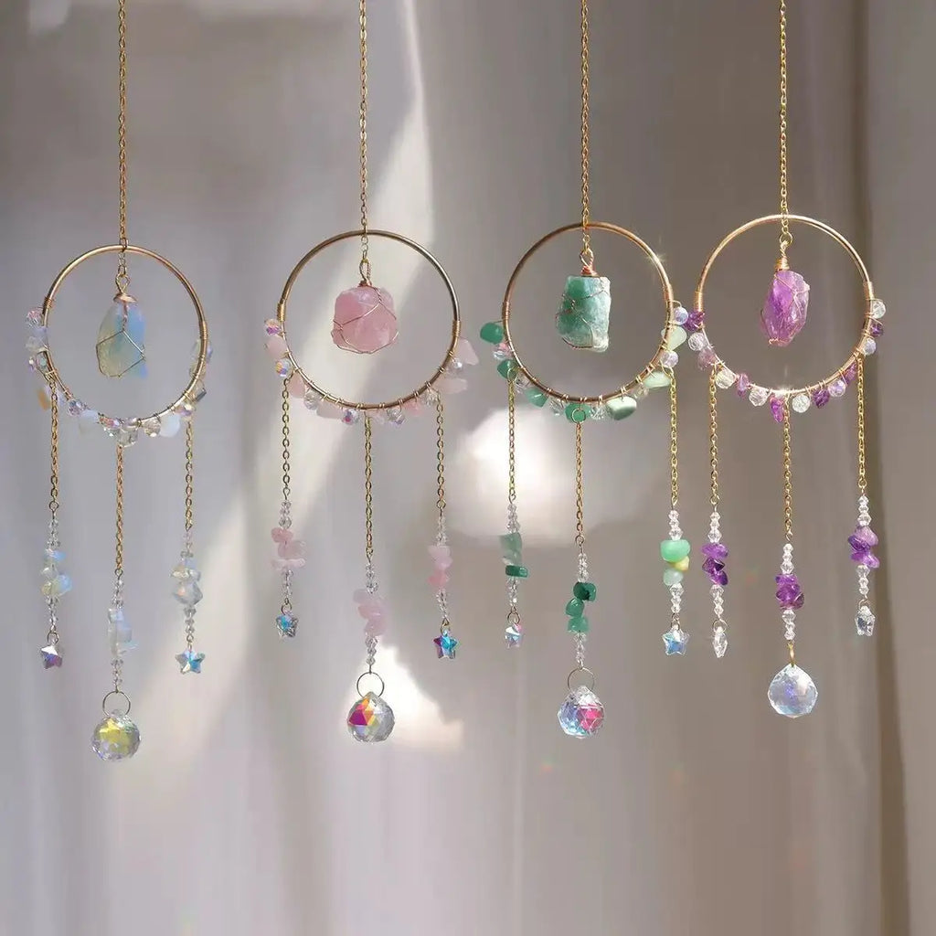 Amelia Luxury Moon Suncatcher Wind Chime Crystal Craft Fashion Trend Geometric Home Decor Window Ornament Hang - Standard