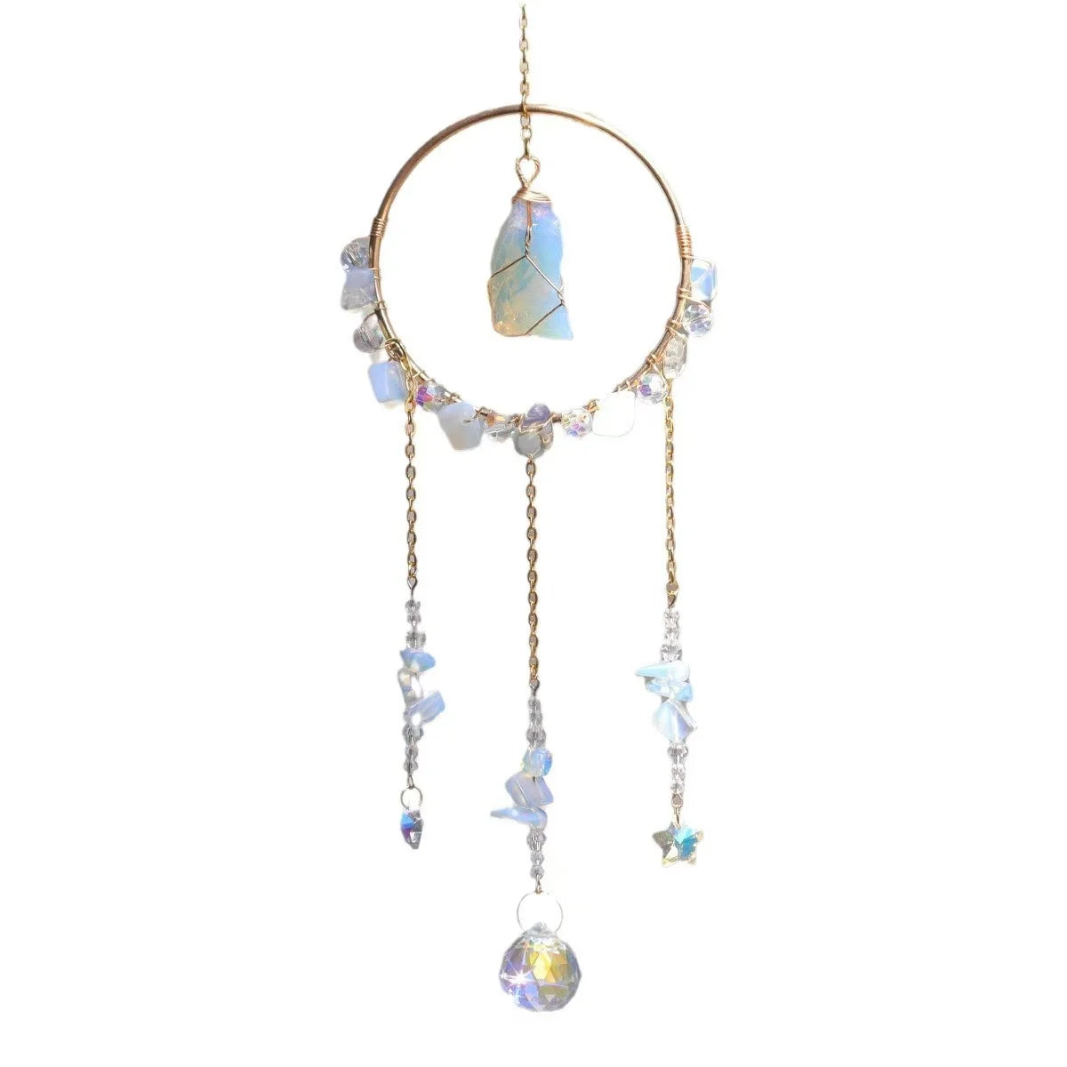 Amelia Luxury Moon Suncatcher Wind Chime Crystal Craft Fashion Trend Geometric Home Decor Window Ornament Hang