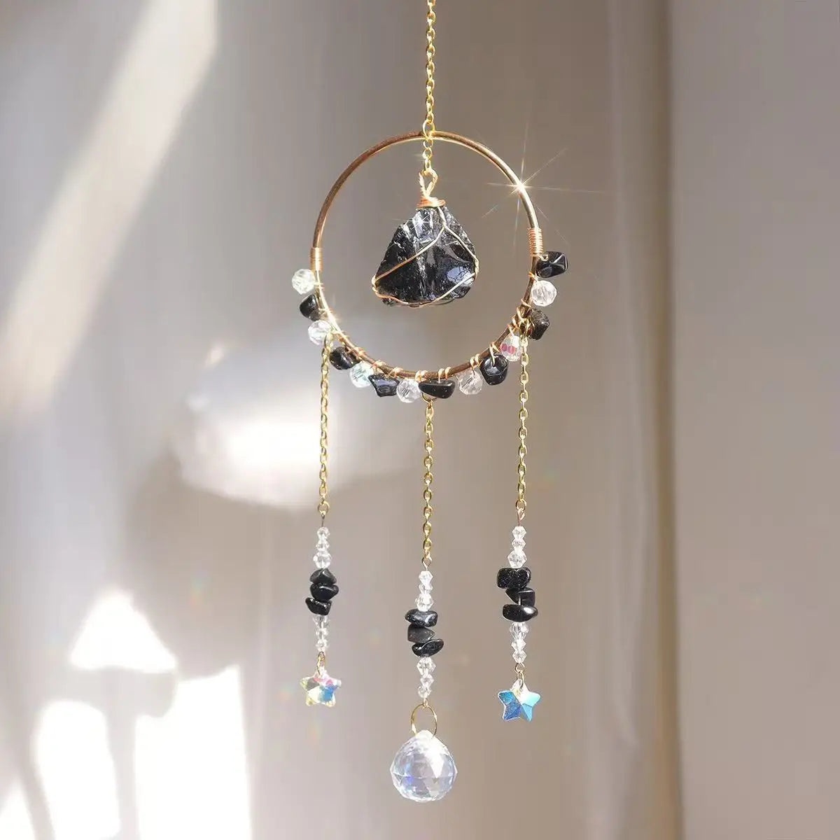 Amelia Luxury Moon Suncatcher Wind Chime Crystal Craft Fashion Trend Geometric Home Decor Window Ornament Hang