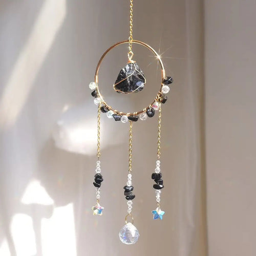 Amelia Luxury Moon Suncatcher Wind Chime Crystal Craft Fashion Trend Geometric Home Decor Window Ornament Hang