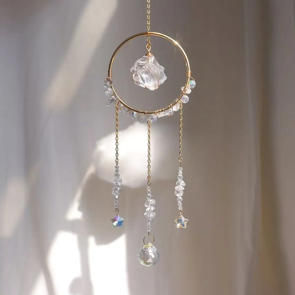 Amelia Luxury Moon Suncatcher Wind Chime Crystal Craft Fashion Trend Geometric Home Decor Window Ornament Hang