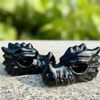 Black Obsidian Crystal Dragon Heads Natural Black Obsidian Stone Crystal Carving Dragon Head for Cheap Price