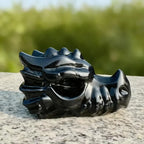 Black Obsidian Crystal Dragon Heads Natural Black Obsidian Stone Crystal Carving Dragon Head for Cheap Price