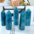 Natural Blue Apatite Point Crystal Stone Tower for Home Decor Gift