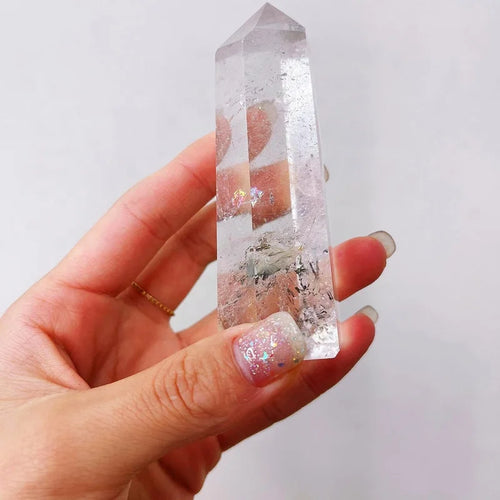 Polished Clear Quartz Point Natural Crystal Tower for Home Decor
