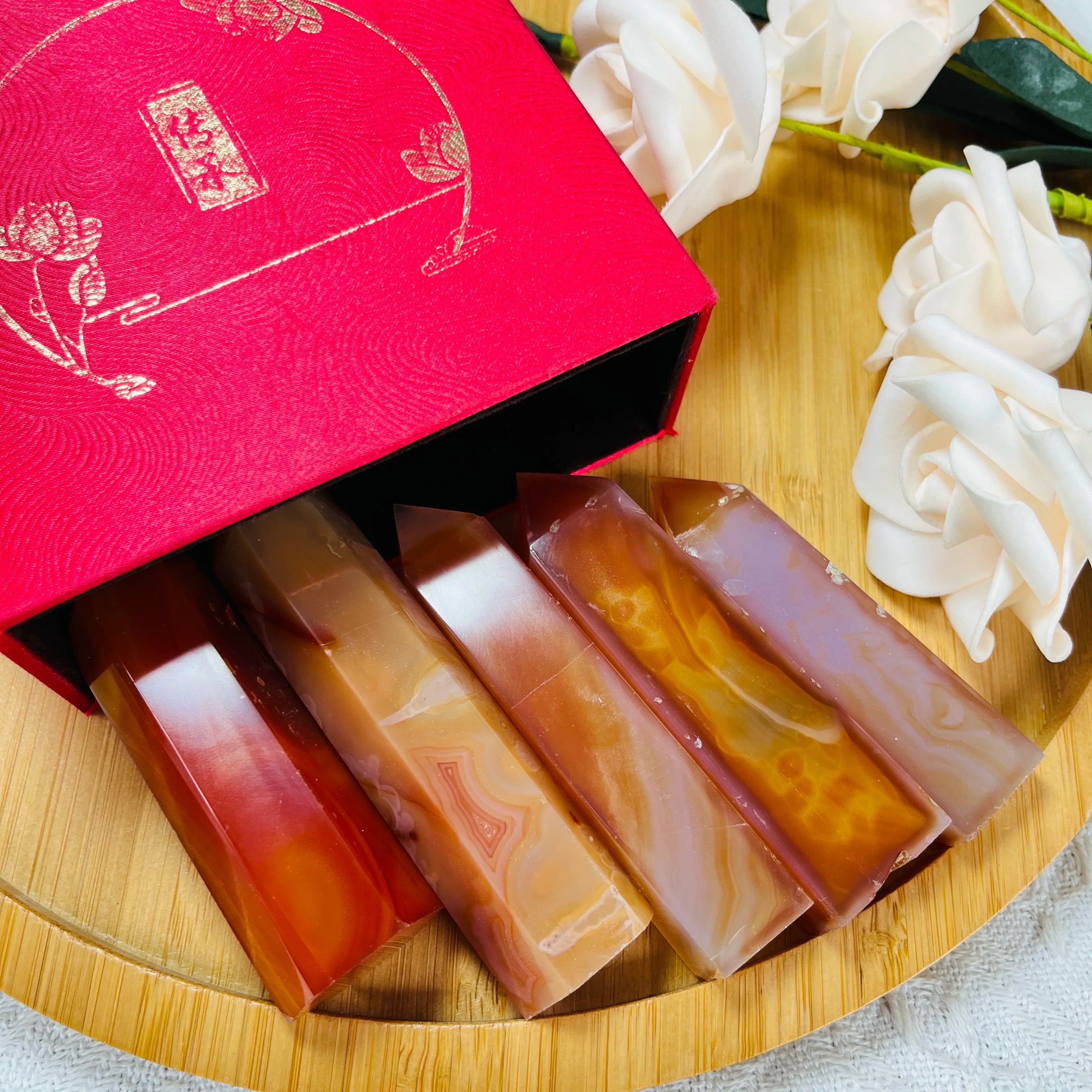 Polished Natural Carnelian Agate Point Crystal Tower for Home Decoration Gift