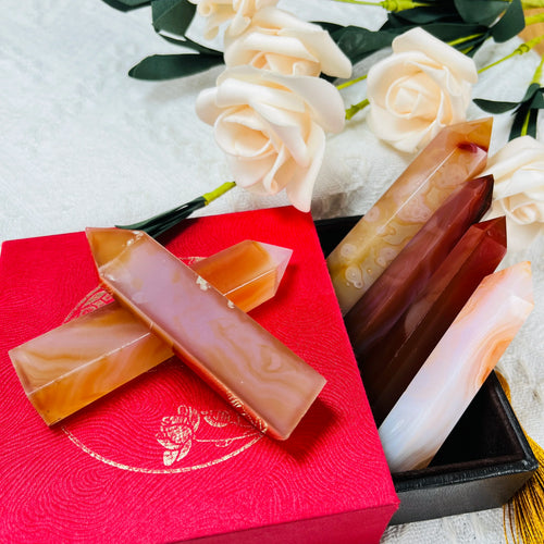 Carnelian Agate Crystal Tower Lot - Approx. 1 kg
