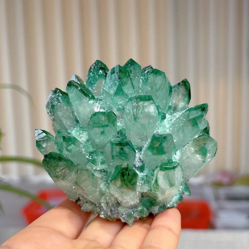 Extra Large Rough Clear Quartz White Crystal Cluster and Green Crystal Cluster Stones Other Crystal Crafts