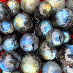 Polished Gemstone Crystal Ball Natural Strong Flash Labradorite Sphere