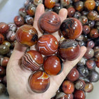 Natural Red Sardonyx Mini Sphere, 25-35 mm