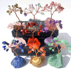 Fengshui Natural Handmade Amethyst Gravel Tree Crafts Raw Stone Base Crystal Chips Tree - Standard