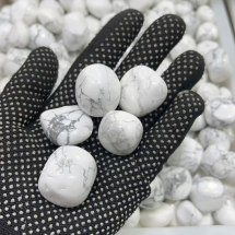 Natural Tumbled Crystal Stones — 100g Bag — Howlite