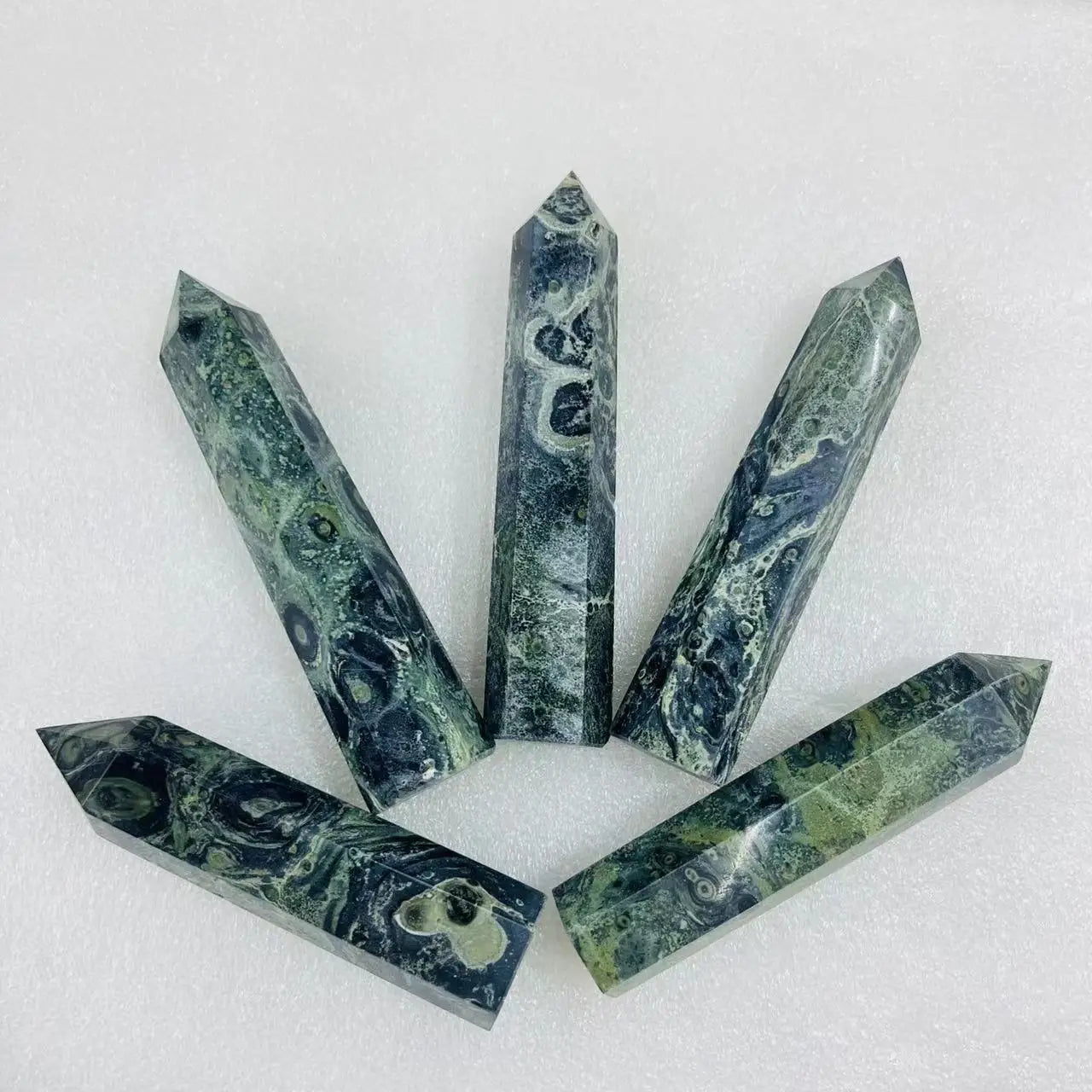 Natural Crystal Healings Tower Kambaba Jasper Point Tower for Home Decor
