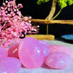 Natural Rose Quartz Palm Stones, 1 kg Lot
