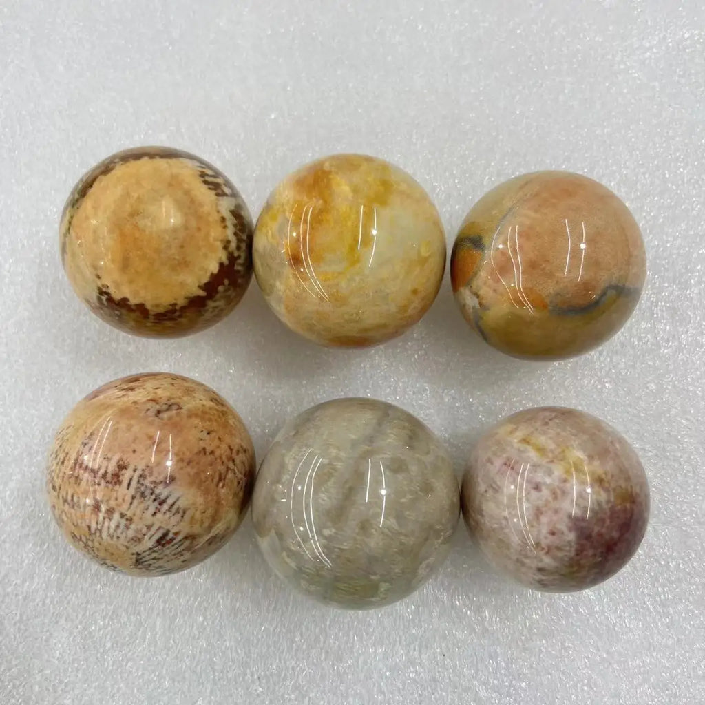 Retail Natural Crystal Ball Coral Jade Polished Tumbled Ball Crafts Small Coral Jade Ball
