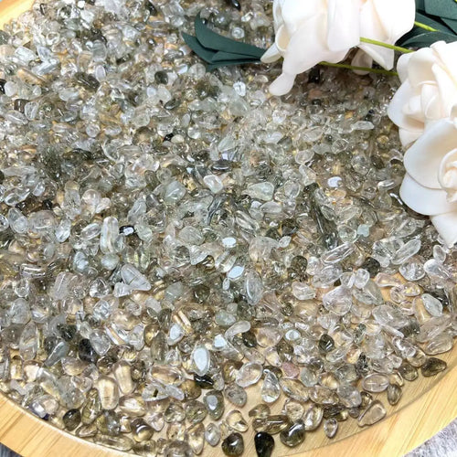 Black Rutilated Quartz Chip Lot