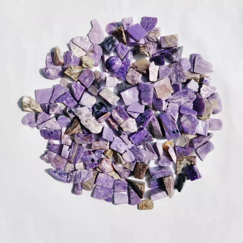 Natural Gemstone Charoite Tumbled Chips Purple Crystal Gravel for DIY Craft Decor