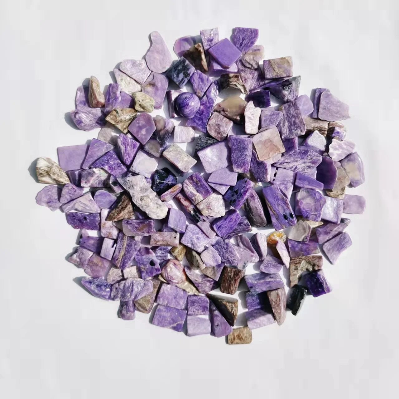 Natural Gemstone Charoite Tumbled Chips Purple Crystal Gravel for DIY Craft Decor