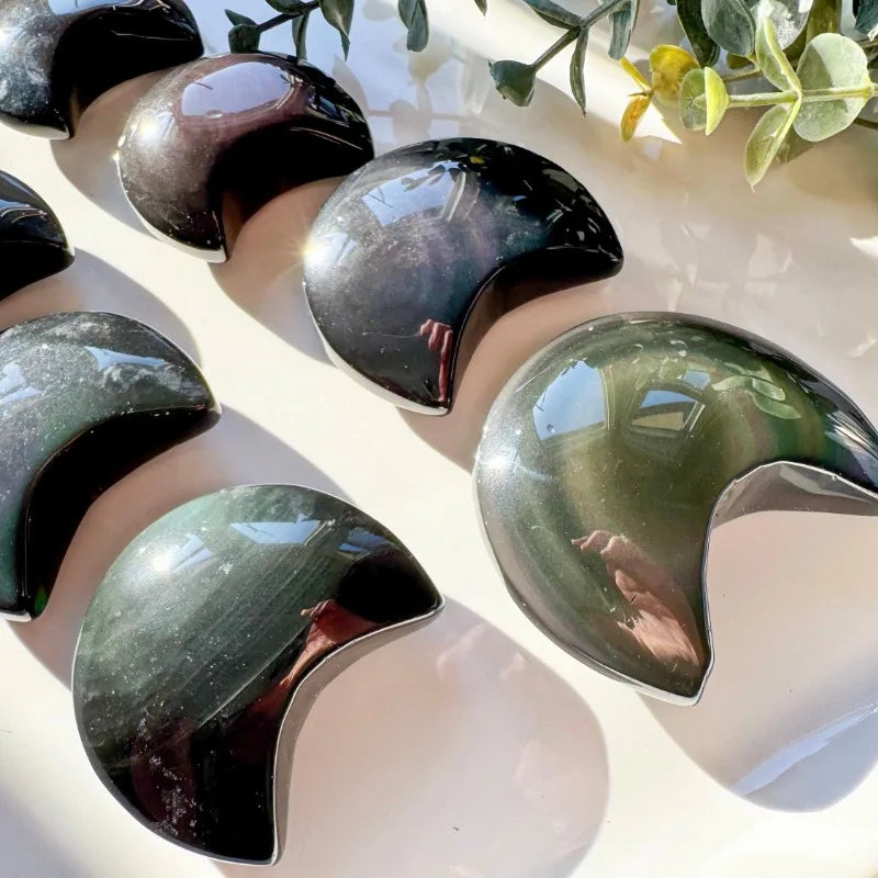 Rainbow Obsidian Crystal Crafts Unique Collector Stone for Aesthetic Home Display