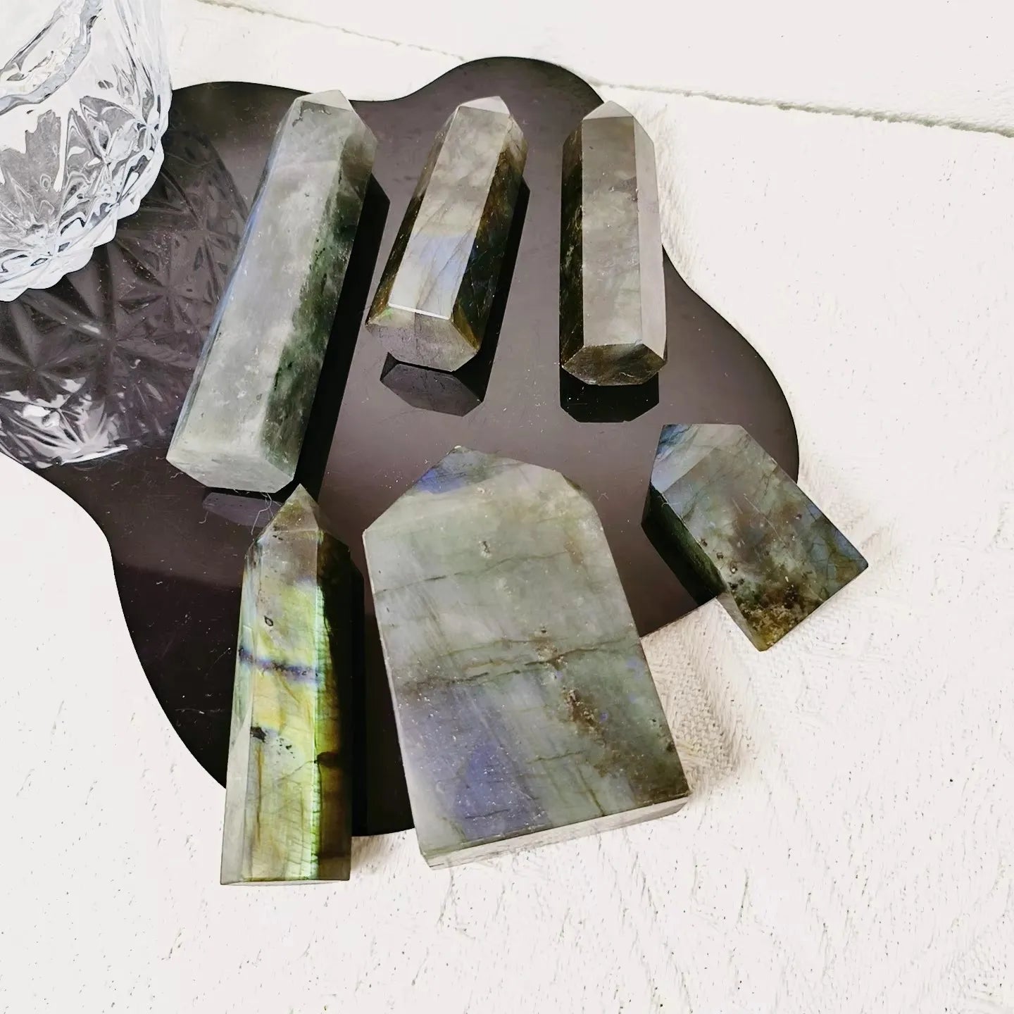 Nature Crystals Stones Labradorite Point Obelisk Tower for Decorations