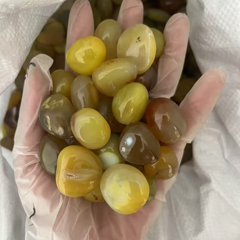 Natural Tumbled Crystal Stones — 100g Bag — Yellow agate