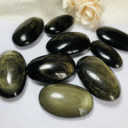Natural Golden Obsidian Crystals Stone Palms Craft Gift
