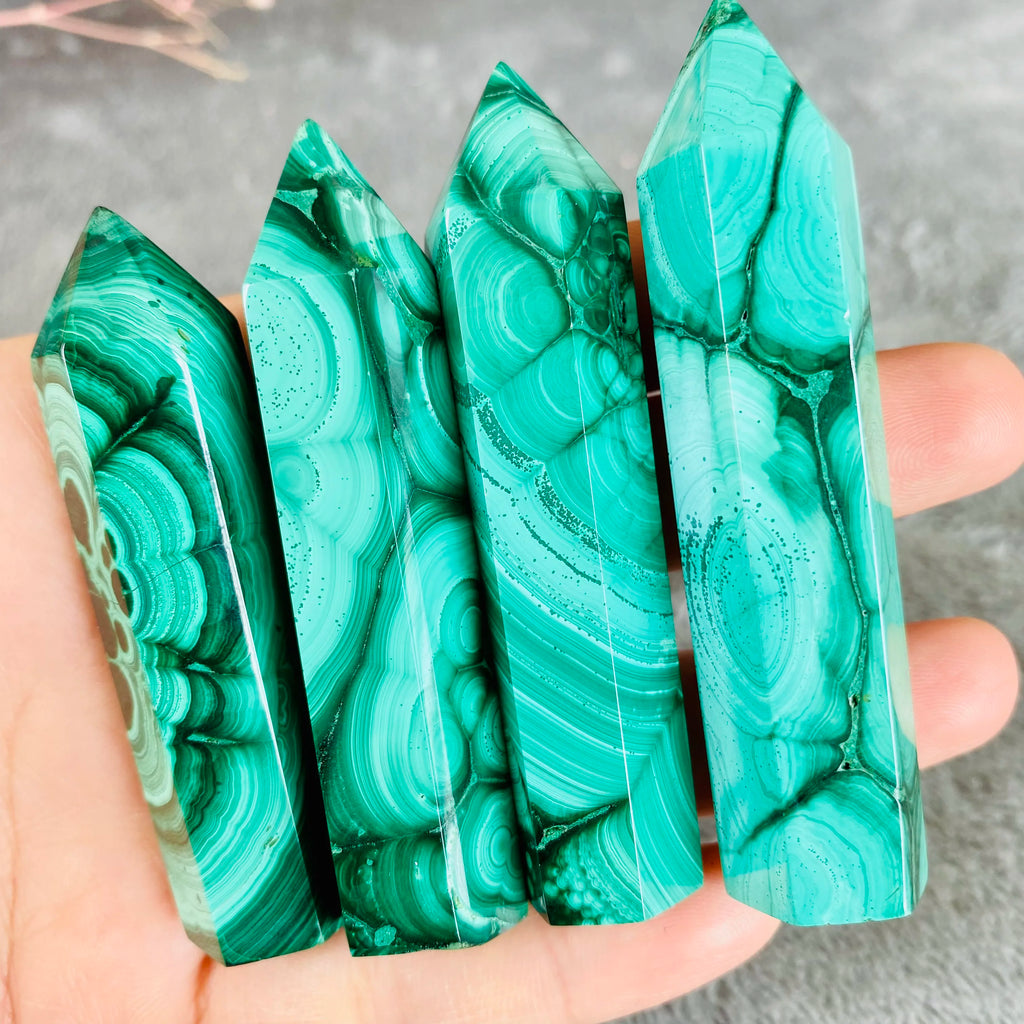 Natural Green Malachite Points Crystals Towers for Home Decor Crystal Decor
