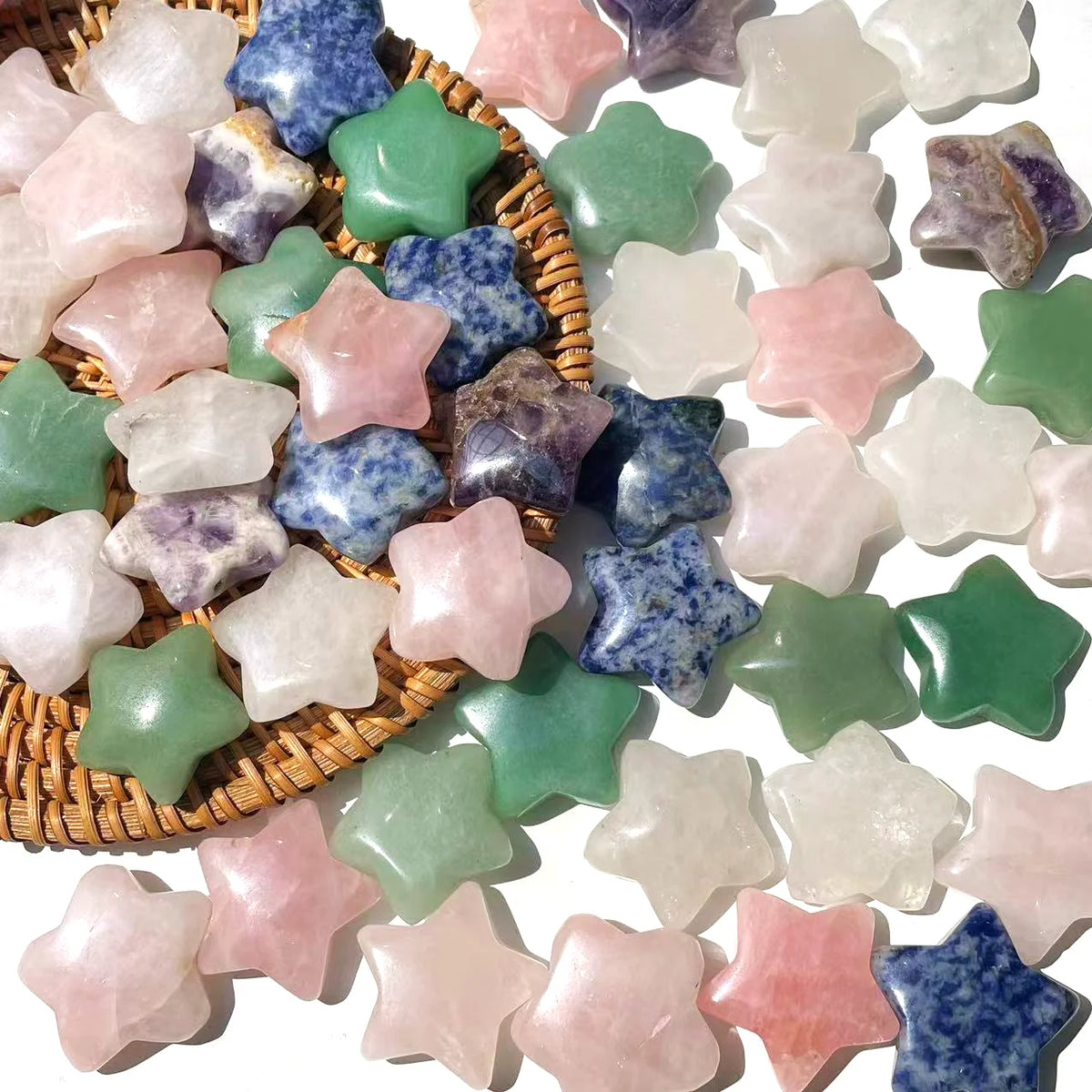 Mixed crystal star pocket stones assortment