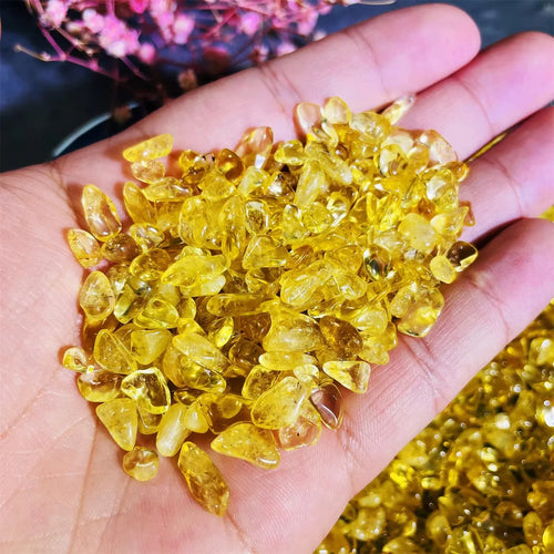 Citrine Tumbled Chips, 5-7 mm