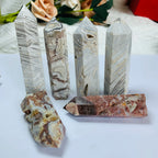 Natural Crystal Tower Mexican Crazy Lace Agate Point for Decoration