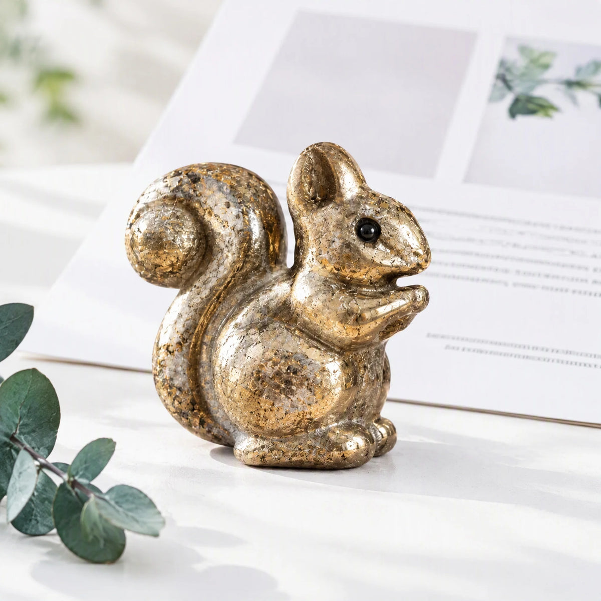 Chalcopyrite crystal squirrel carving
