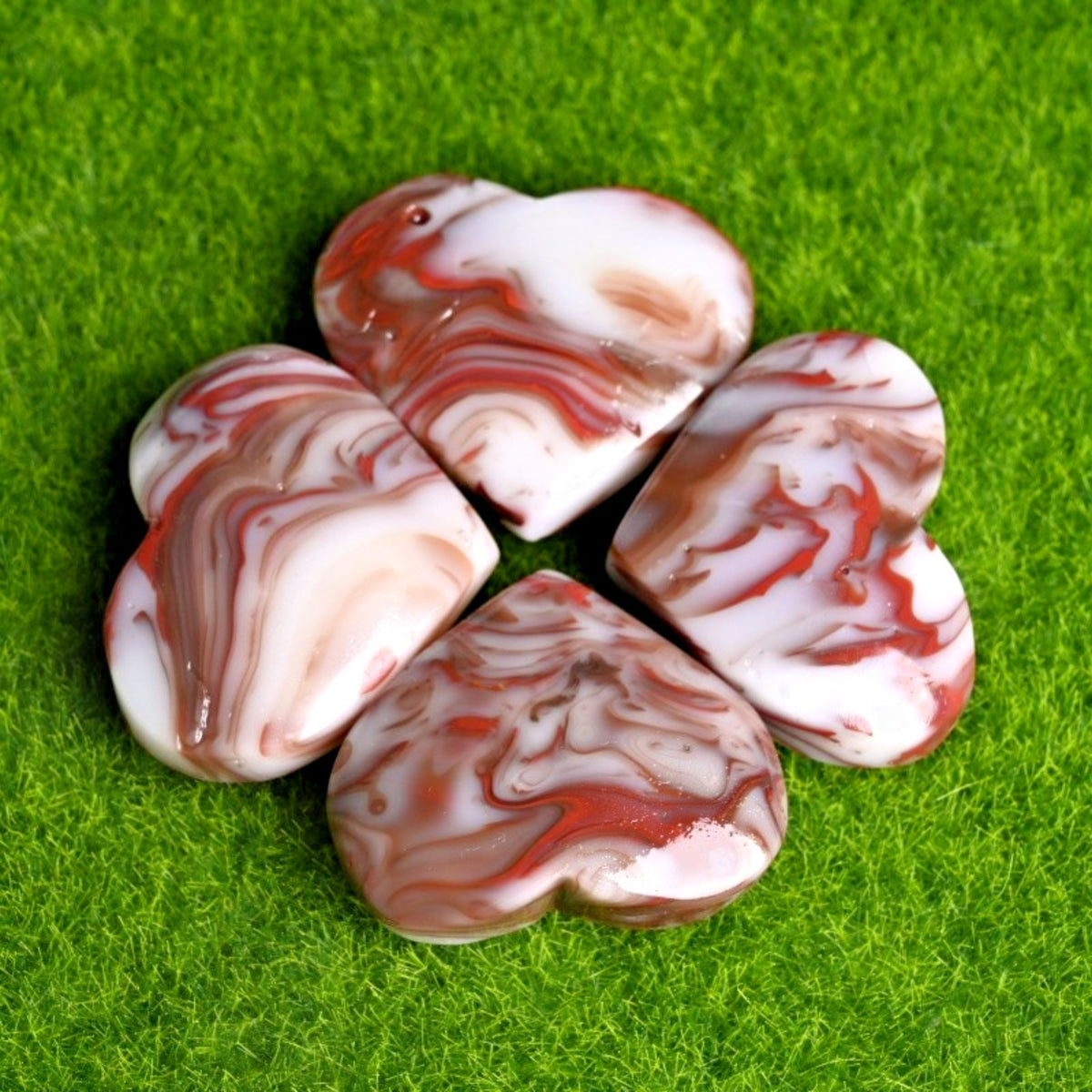 Natural Red Vein Agate Heart Natural Crystal Rough Stone for Gifts